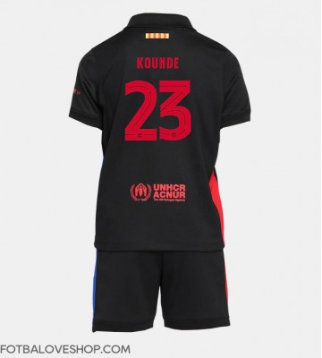 Barcelona Jules Kounde #23 Dětské Venkovní Dres 2024-25 Krátký Rukáv (+ trenýrky)